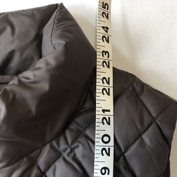 Tommy Hilfiger Puffer Vest Women Petite S Brown Down Feather Fill Jacket Pocket - Picture 6 of 11